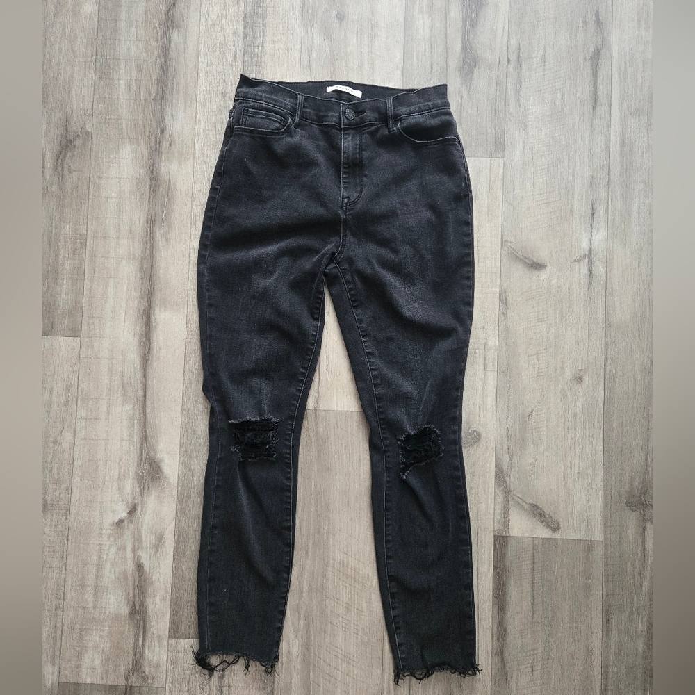 Pacsun Black Distressed High Rise Jeggings Size 28